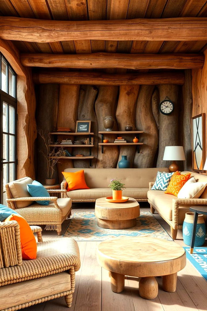 Rustic Warmth with a Twist - 22 orange and blue living room ideas