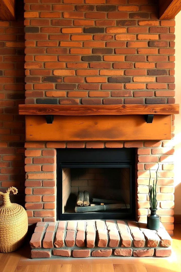 Rustic Warmth - 22 Painted Brick Fireplace Ideas