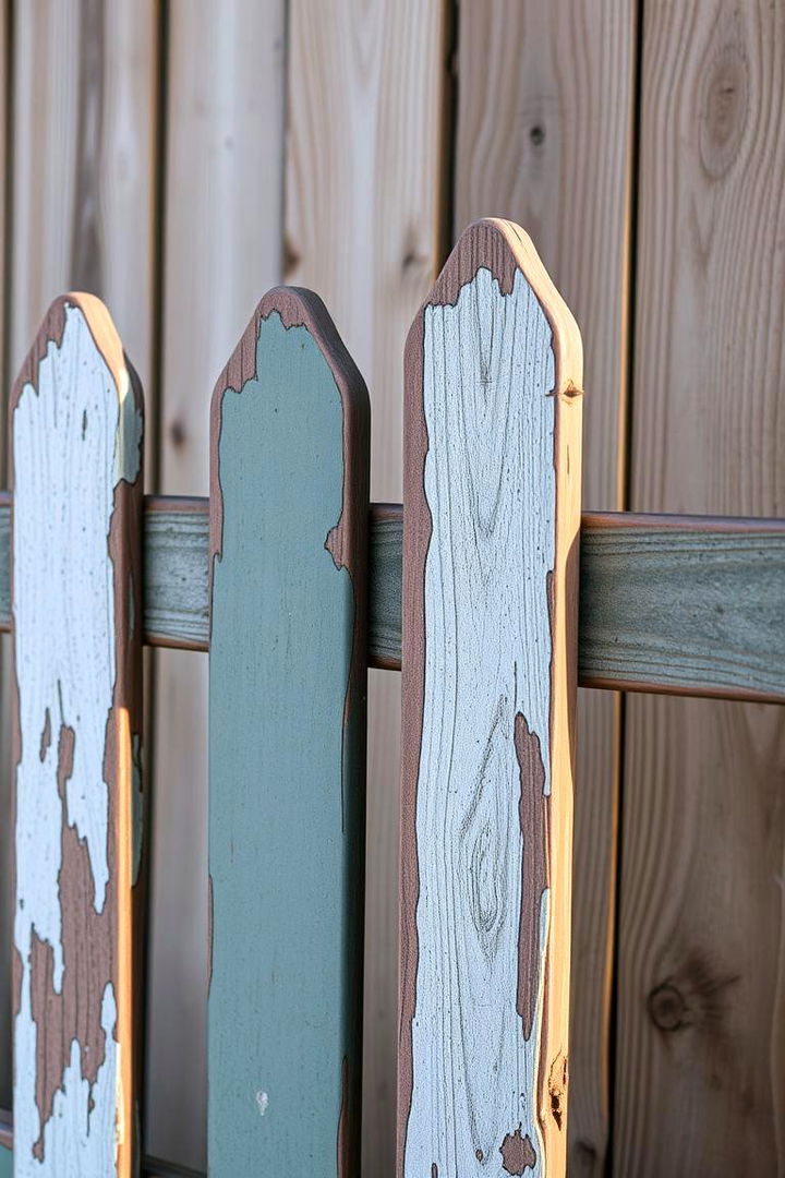 Rustic Weathered Charm - 22 Fence Painting Ideas