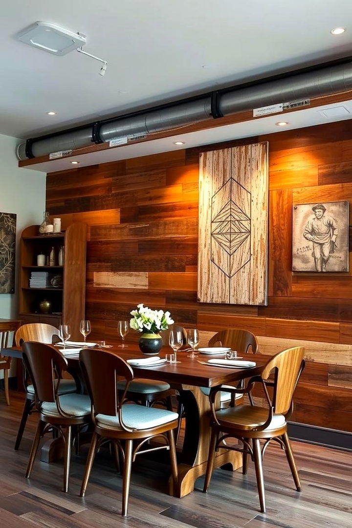 Rustic Wood Accents - 22 Dining Room Wall Decor Ideas