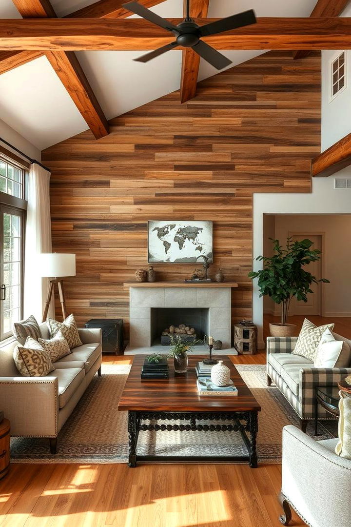 Rustic Wood Accents - 22 Pottery Barn Living Room Ideas