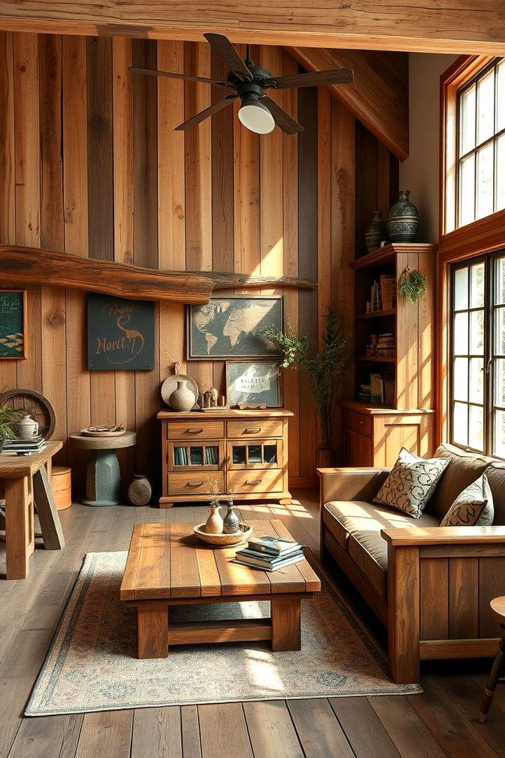 Rustic Wood Accents - 22 Fall Living Room Ideas