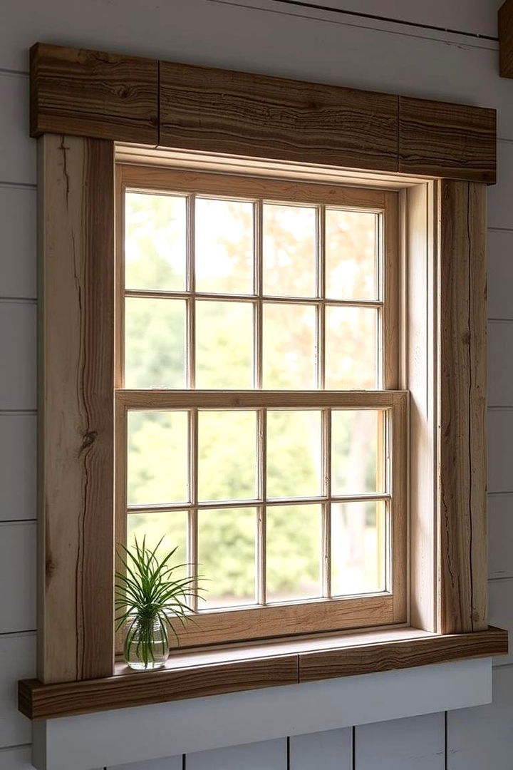 Rustic Wood Accents - 22 Farmhouse Interior Window Trim Ideas