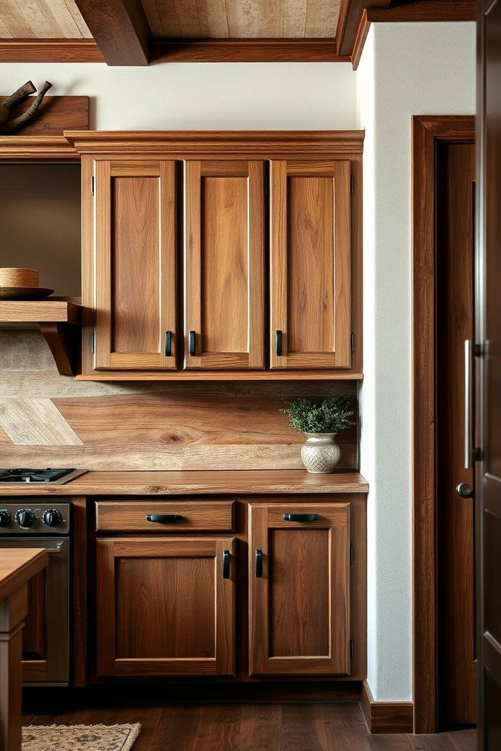 Rustic Wood Accents - 22 Floor to Ceiling Cabinets Ideas
