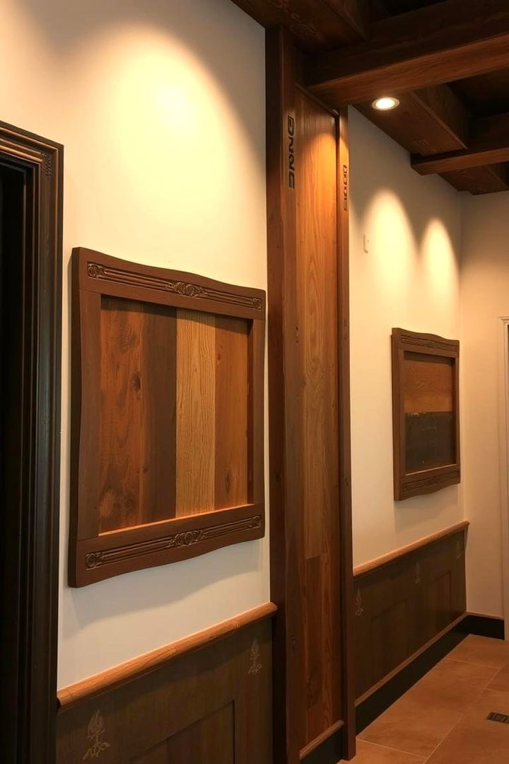 Rustic Wood Accents - 22 living room wall decor ideas