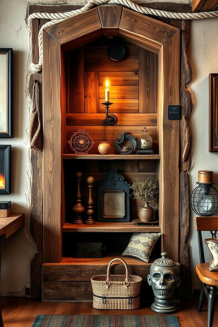 Rustic Wood Accents for Warmth - 22 Wall Niche Ideas
