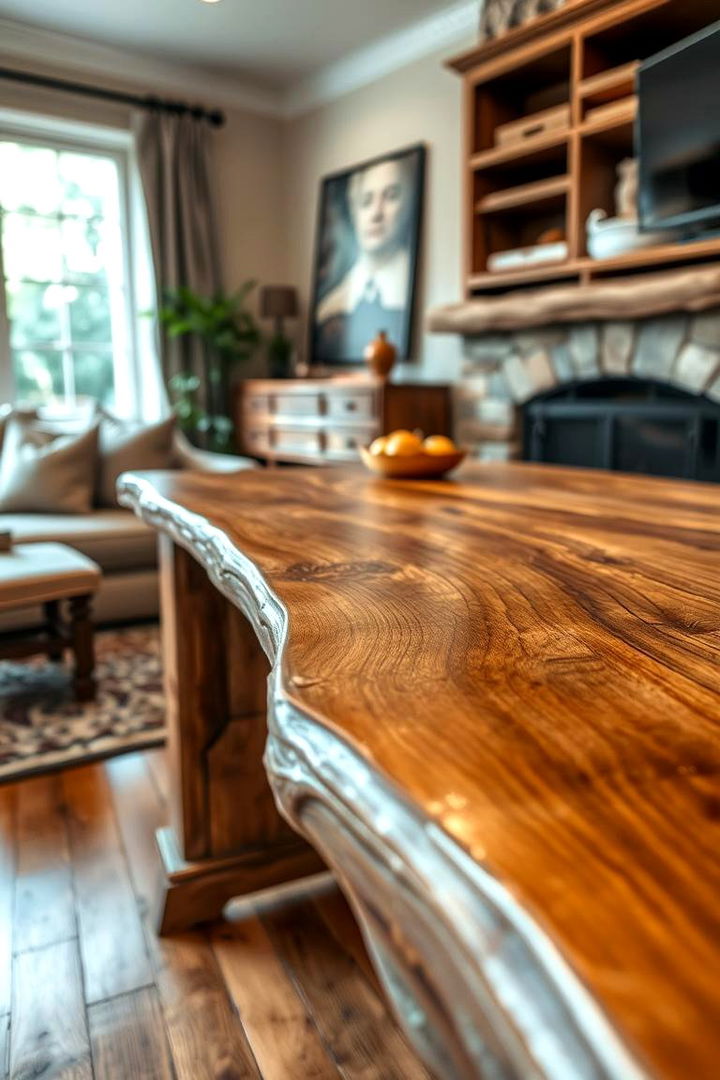 Rustic Wood Desk for Cozy Charm - 22 Desk in Living Room Ideas