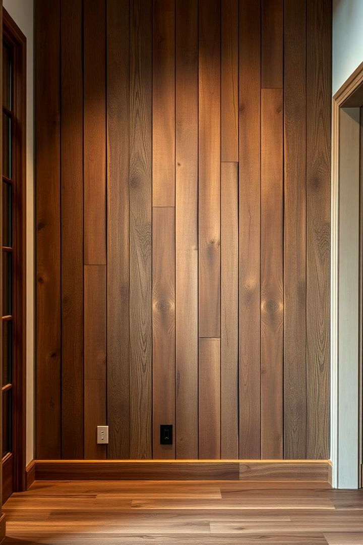 Rustic Wood Feature - 22 Entryway Wall Ideas