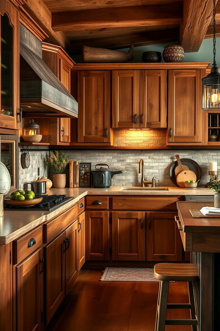 Rustic Wood Finish Cabinets - 22 Kitchen Cabinet Ideas