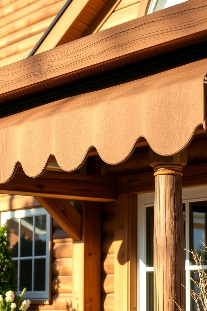 Rustic Wood Framed Awning - 22 Front Porch Awning Ideas