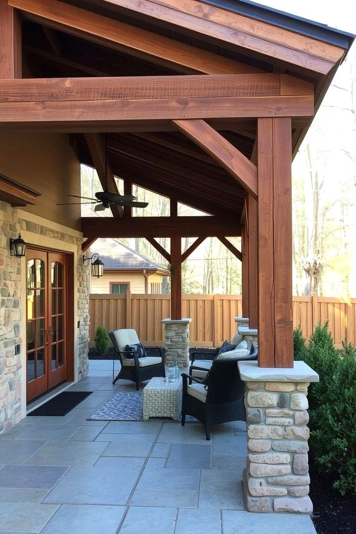 Rustic Wood Framed Enclosure - 22 Patio Enclosure Ideas