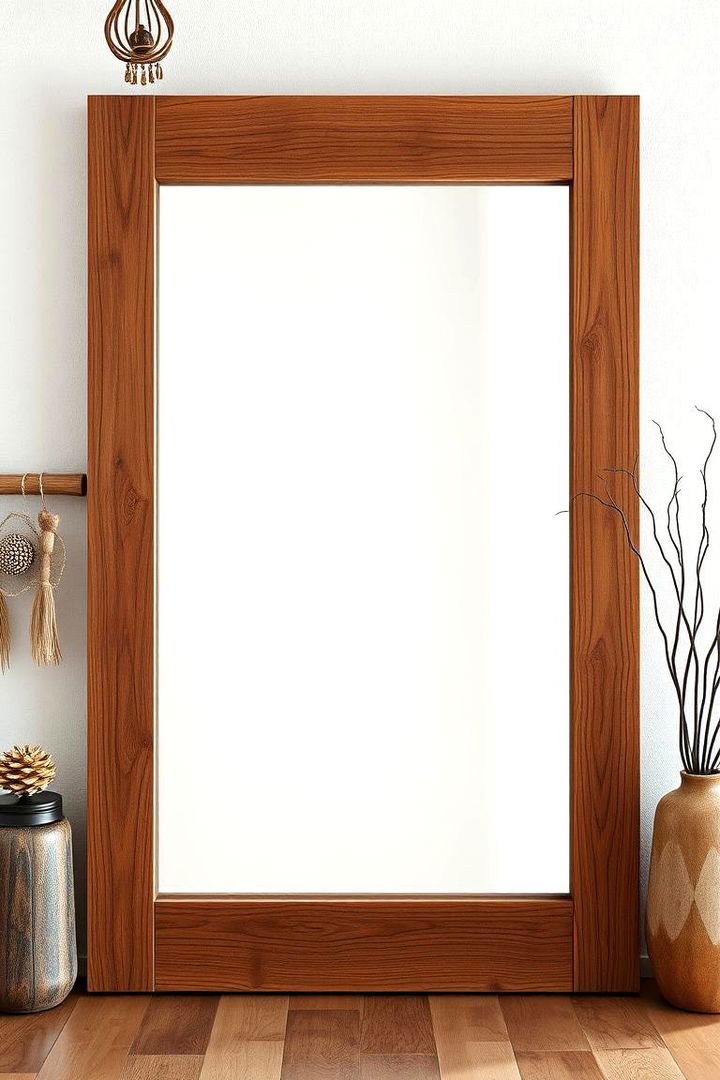 Rustic Wood Framed Mirror - 22 Entryway Mirror Ideas