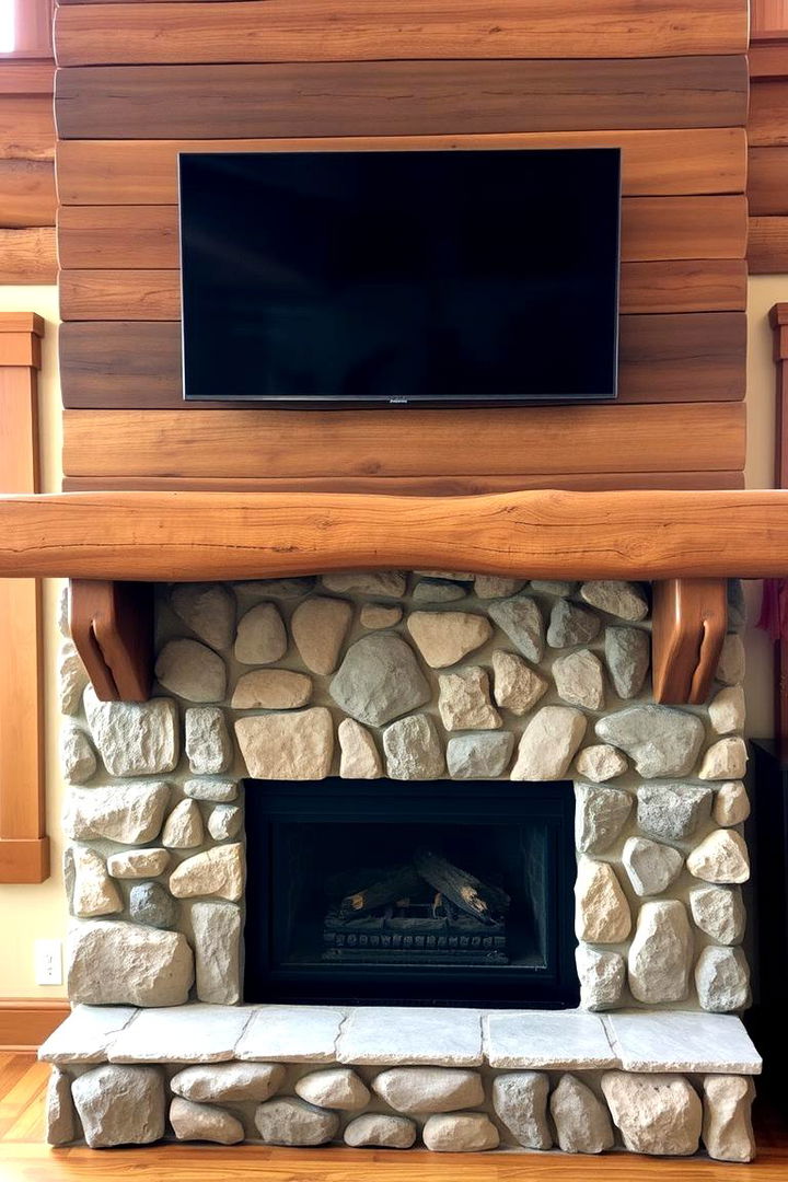 Rustic Wood Mantels - 22 Tv Over Fireplace Ideas