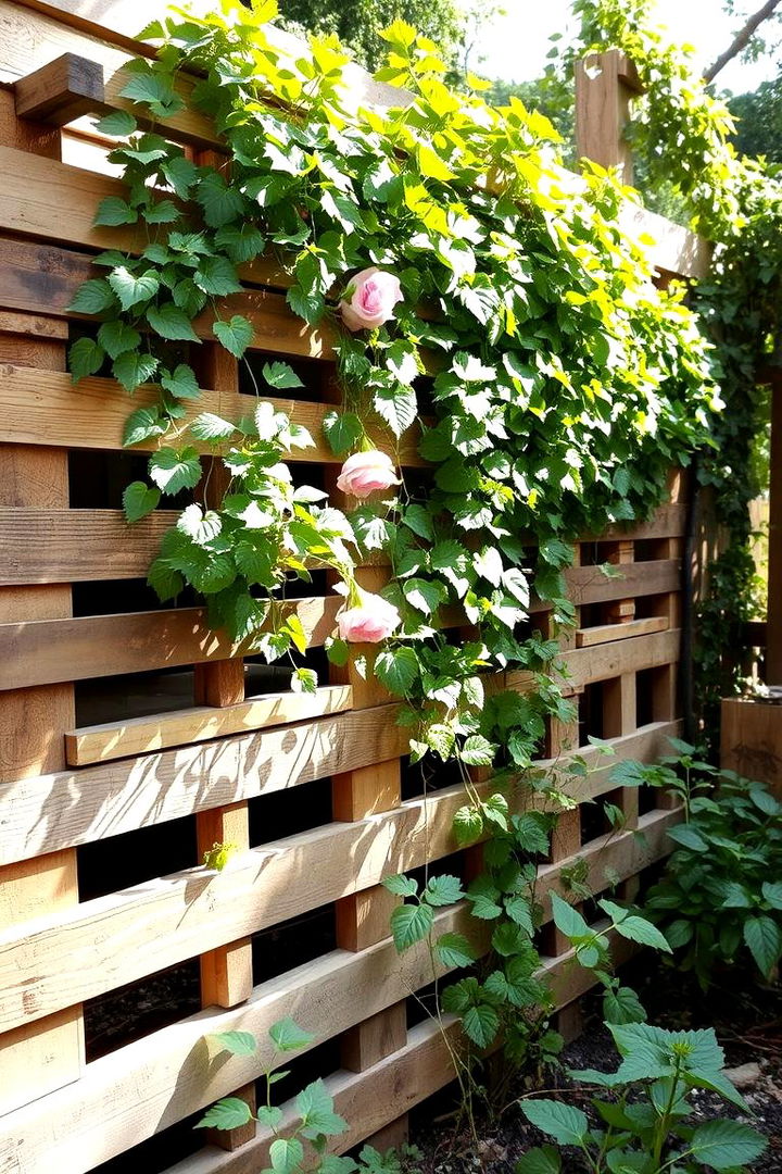 Rustic Wood Pallet Garden Wall - 22 Garden Wall Ideas