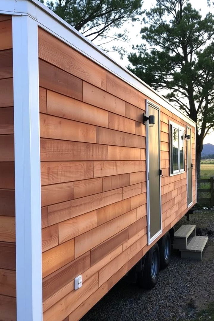 Rustic Wood Panel Siding Charm - 22 Mobile Home Siding Design Ideas