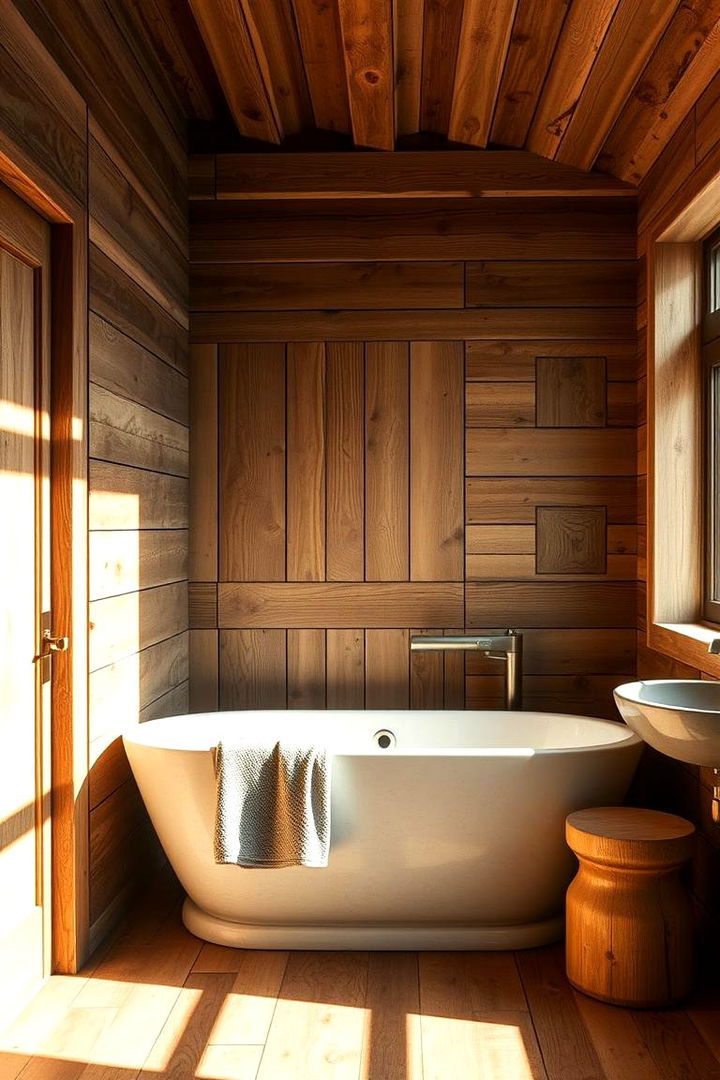 Rustic Wood Paneling - 22 Bathroom Wall Ideas