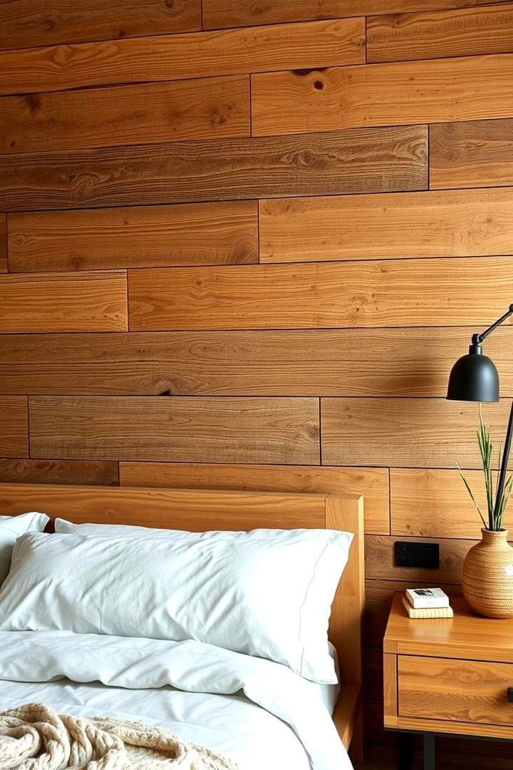 Rustic Wood Panels - 22 Bedroom Wall Decor Ideas