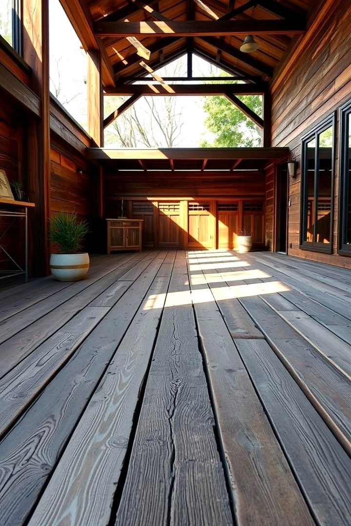 Rustic Wood Planked Platform Deck - 22 Platform Deck Ideas