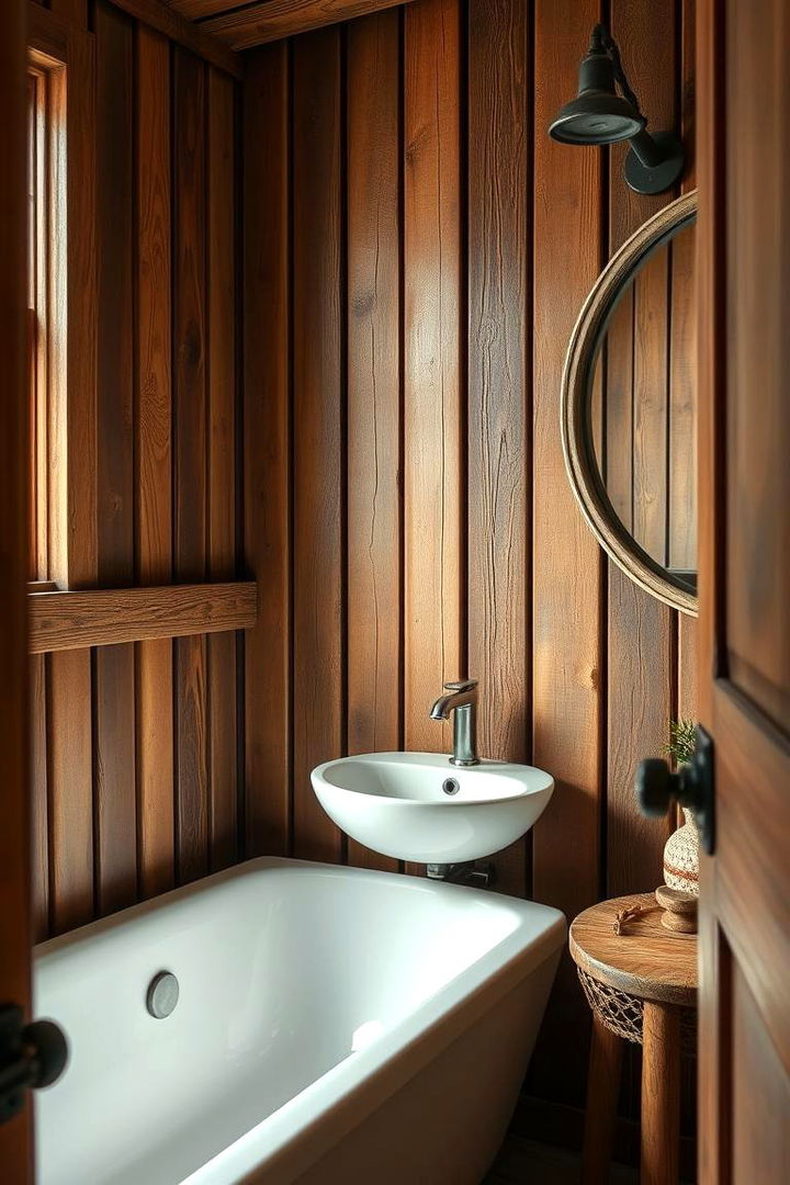 Rustic Wood Slats - 22 Bathroom Accent Wall Ideas