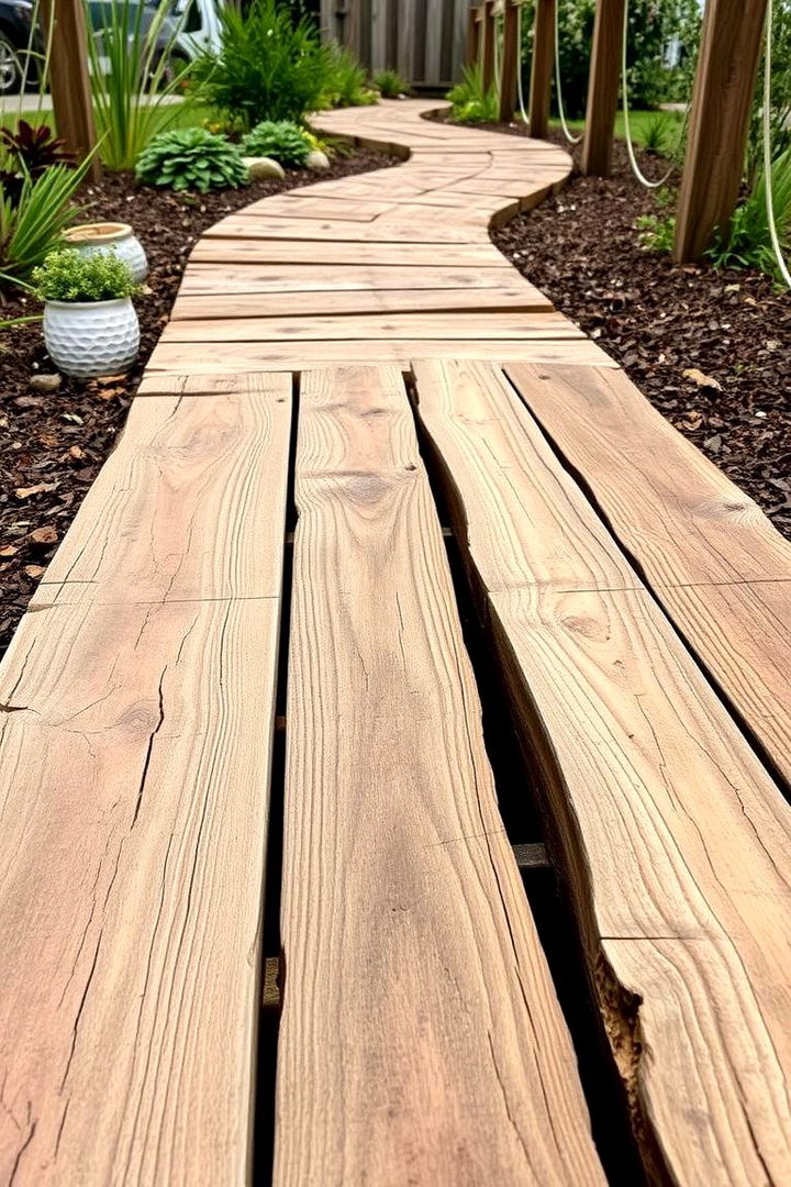 Rustic Wood Walkways - 22 Front Walkway Ideas