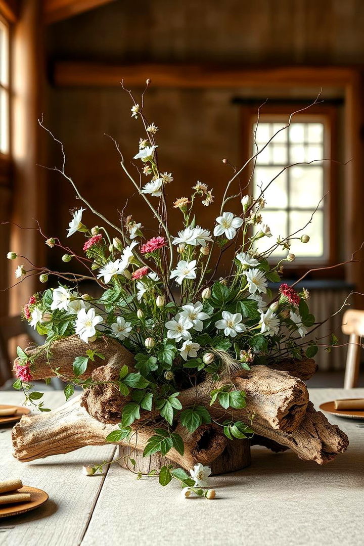 Rustic Wood and Vine Accents - 22 Tall Wedding Centerpiece Ideas