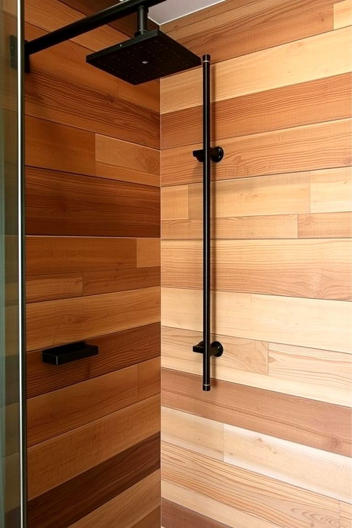 Rustic Wooden Accents - 22 Shower Wall Ideas