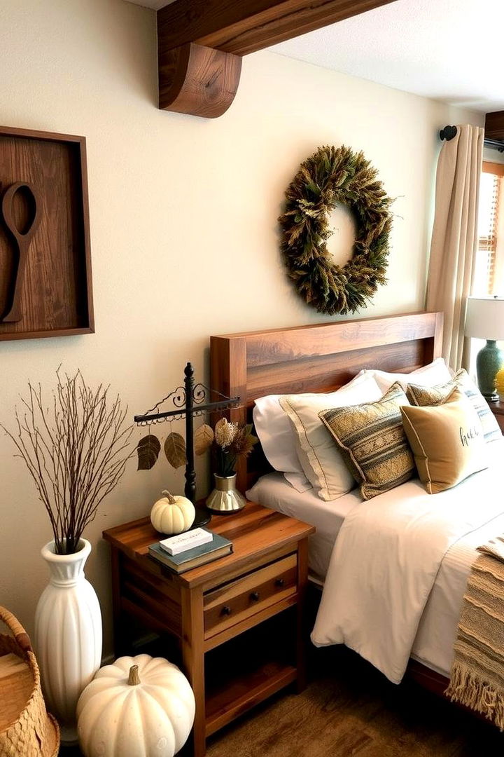 Rustic Wooden Accents - 22 Fall Bedroom Decor Ideas