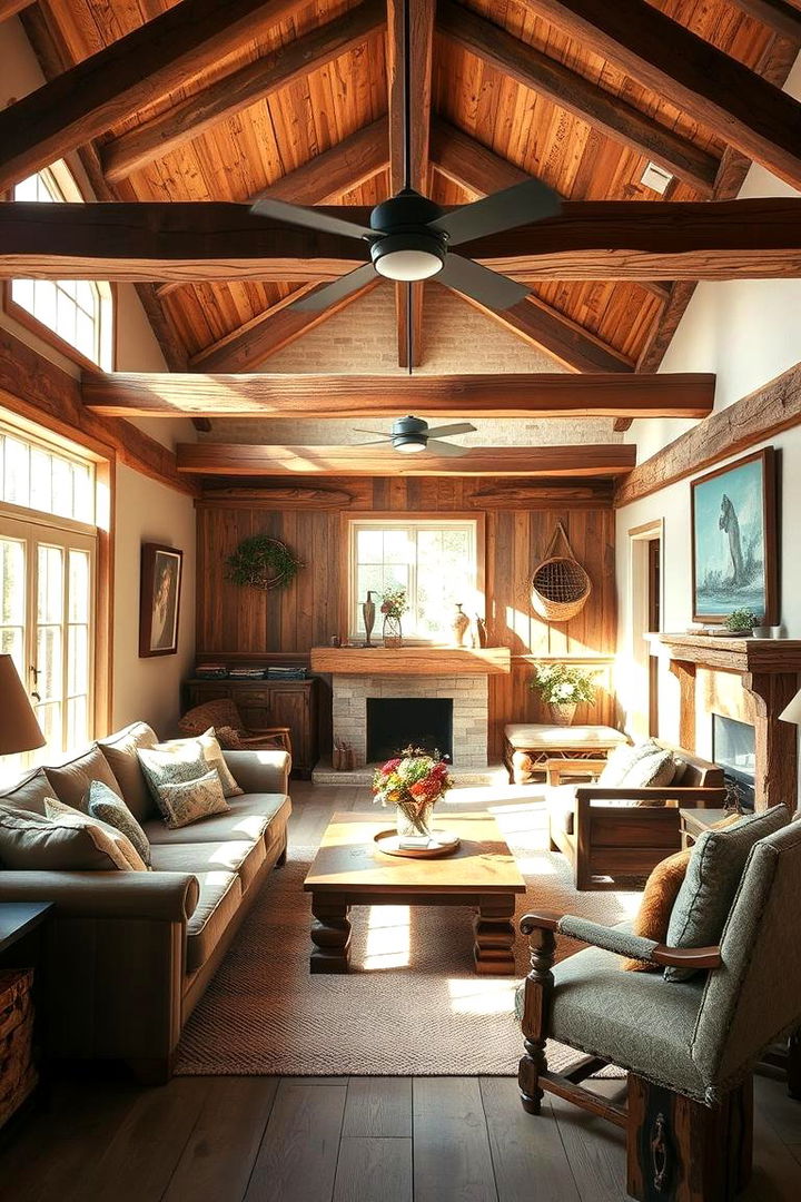 Rustic Wooden Accents - 22 French Country Living Room Ideas