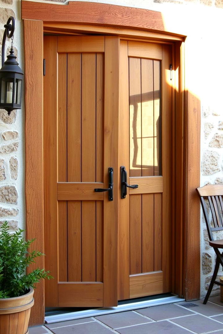 Rustic Wooden Accents - 22 Patio Door Ideas