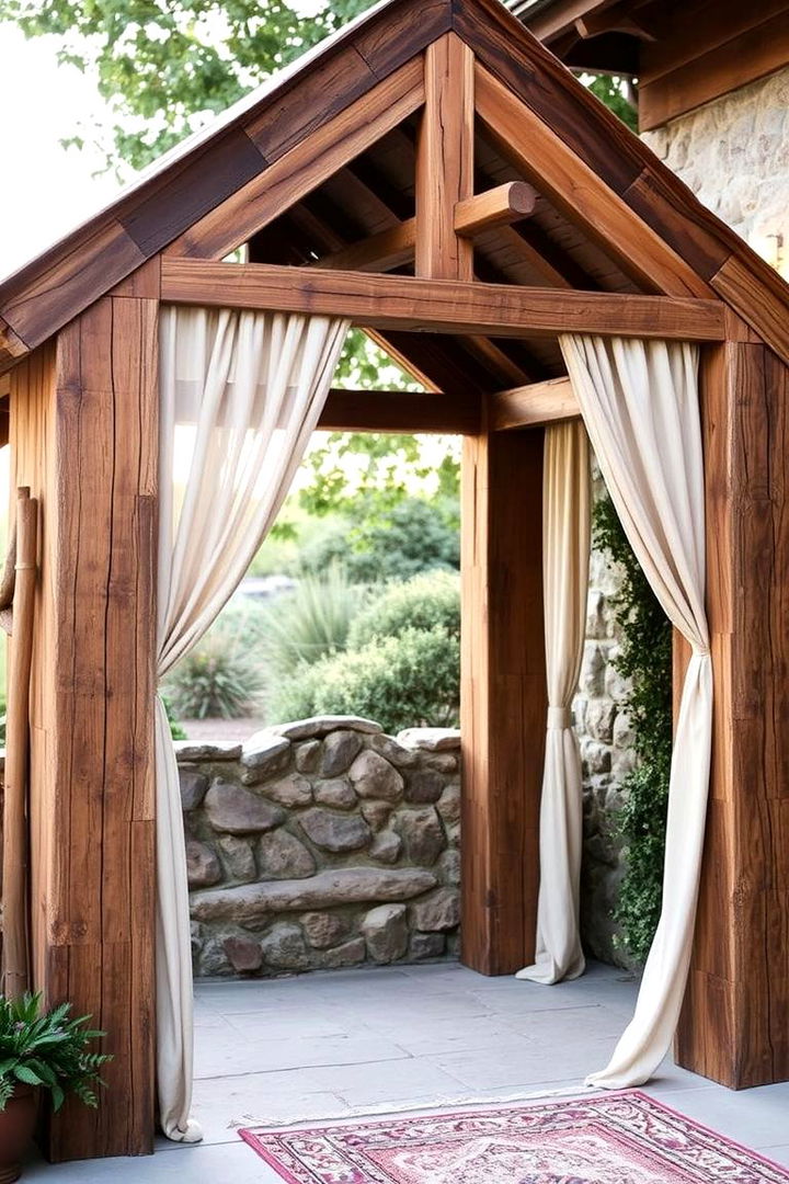 Rustic Wooden Arch - 22 Wedding Arch Ideas