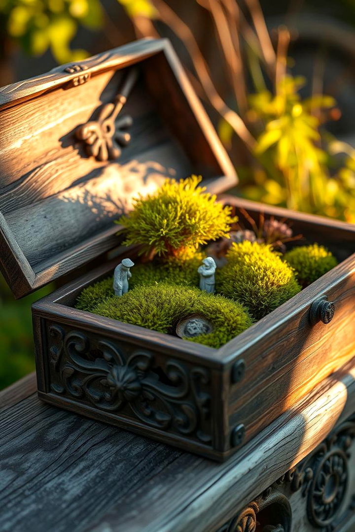 Rustic Wooden Box Retreat - 22 Fairy Garden Container Ideas