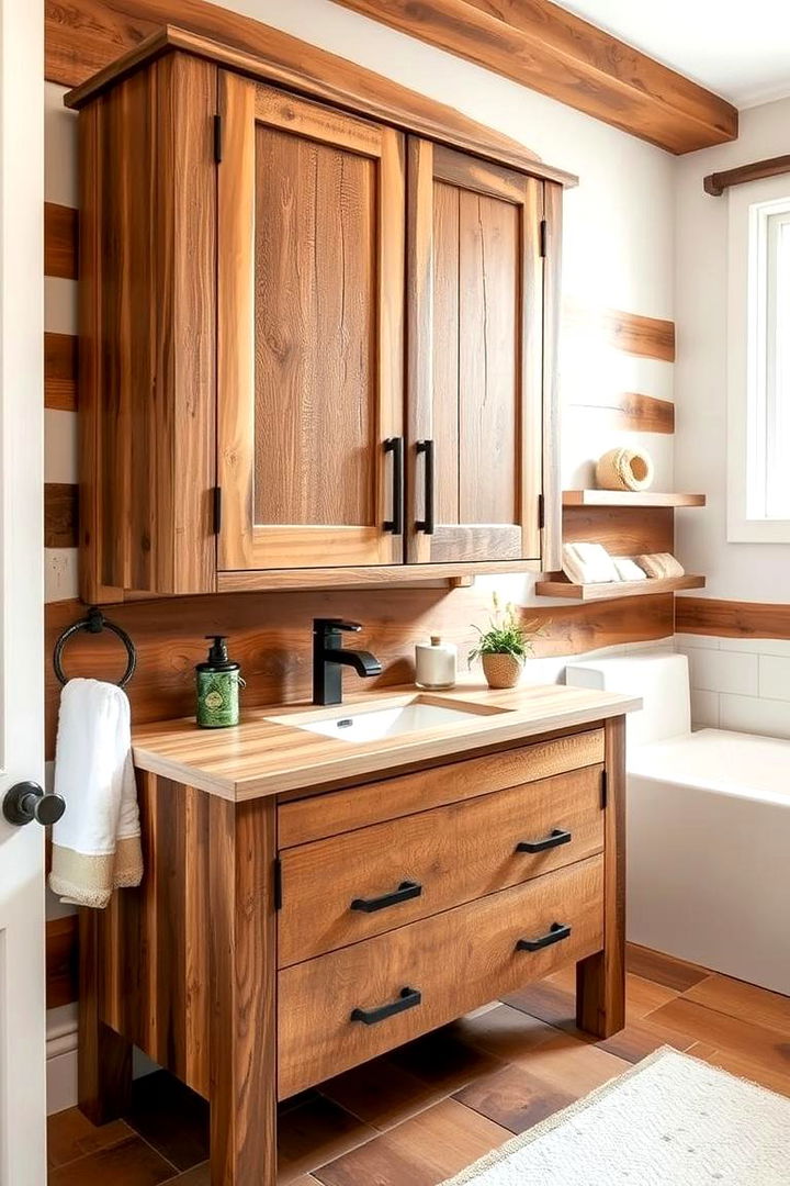 Rustic Wooden Cabinet Styles - 22 Bathroom Cabinet Ideas