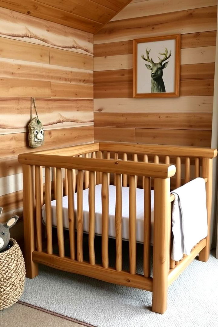 Rustic Wooden Crib - 22 Safari Nursery Decor Ideas
