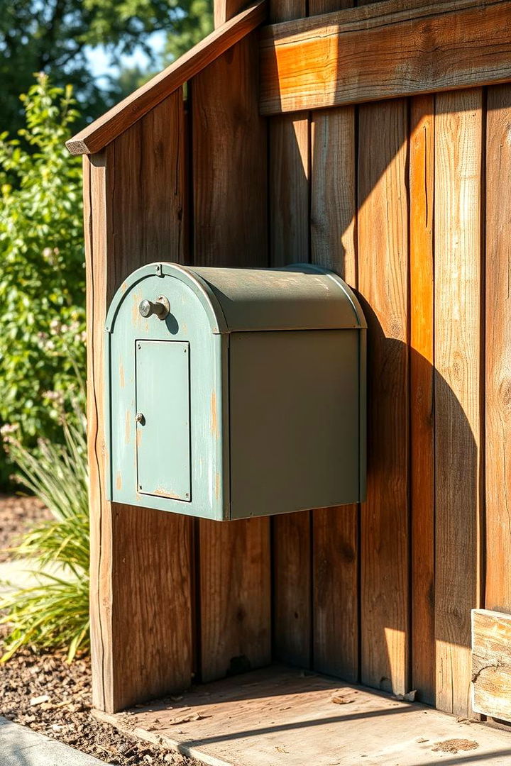 Rustic Wooden Details - 22 Mailbox Landscaping Ideas