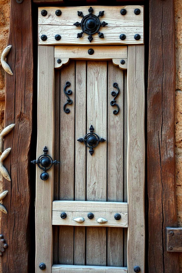Rustic Wooden Door Accents - 22 Mediterranean Front Door Ideas