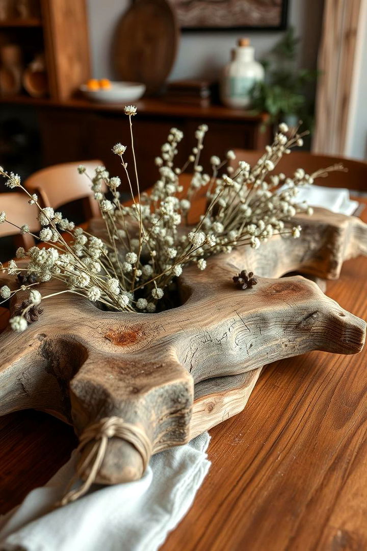 Rustic Wooden Elegance - 22 Dining Table Centerpiece Ideas