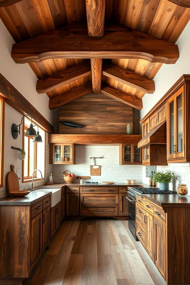 Rustic Wooden Elements - 22 Boho Kitchen Ideas