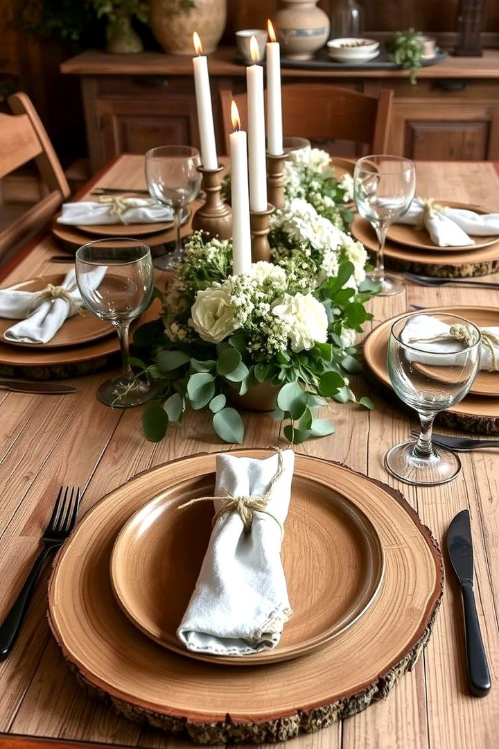 Rustic Wooden Elements - 22 Wedding Table Decoration Ideas