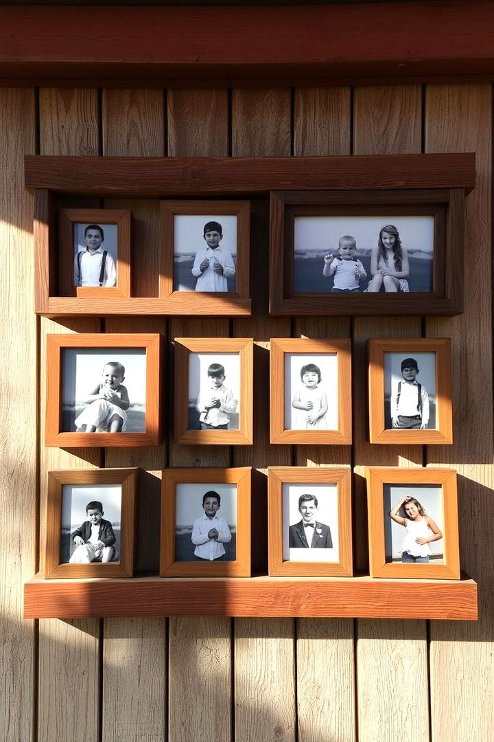 Rustic Wooden Frame Display - 22 Photo Display Ideas