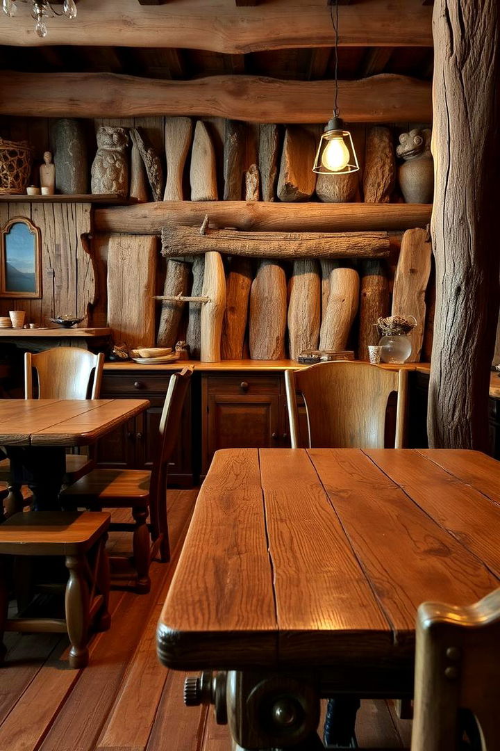 Rustic Wooden Furniture Accents - 22 Southwestern Living Room Ideas