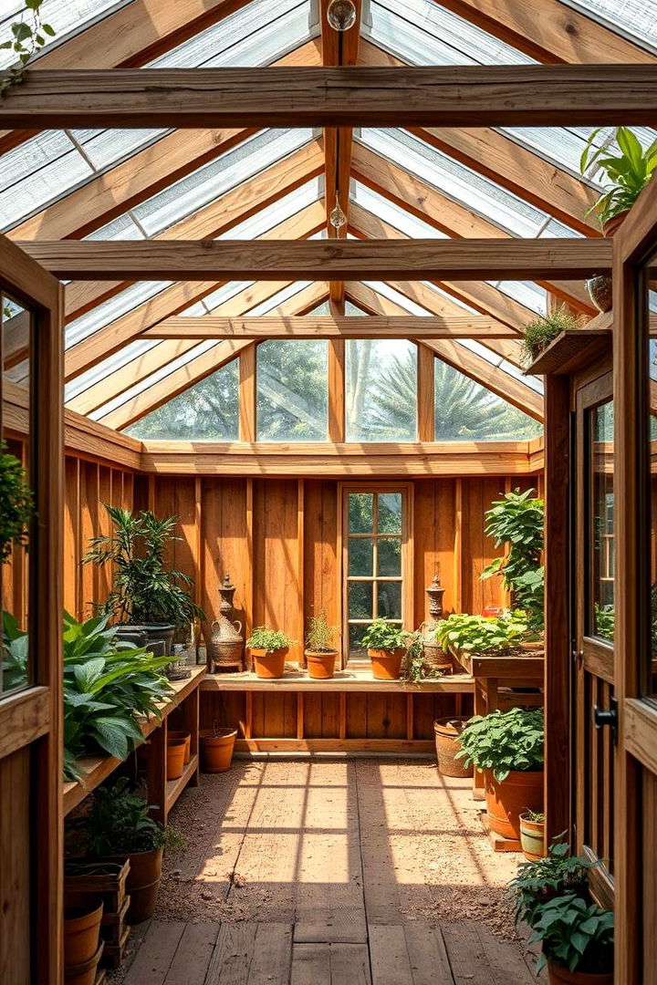 Rustic Wooden Greenhouse Ambiance - 22 Greenhouse Ideas