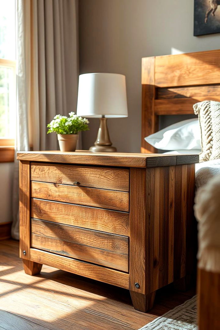 Rustic Wooden Nightstand - 22 Nightstand Ideas