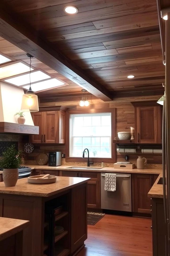 Rustic Wooden Soffit Accents - 22 Kitchen Soffit Ideas