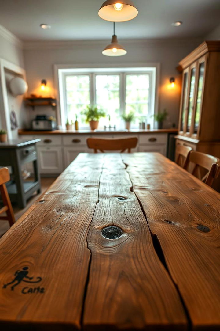 Rustic Wooden Table for Warmth - 22 Small Kitchen Table Ideas