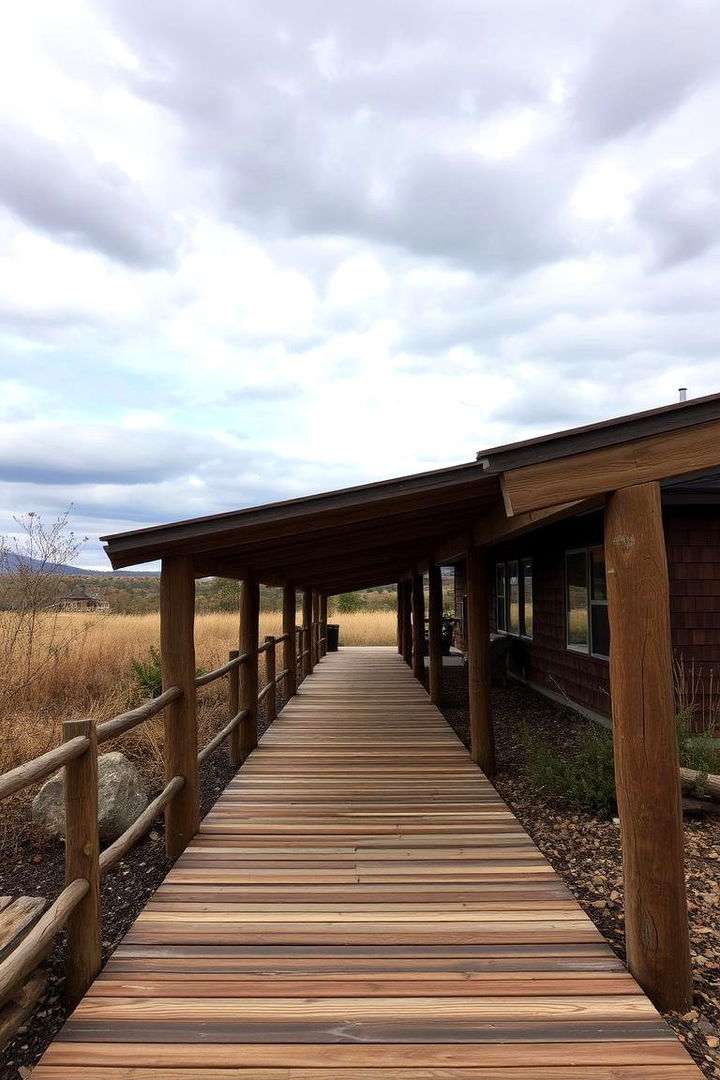 Rustic Wooden Walkways - 22 Covered Walkway Ideas