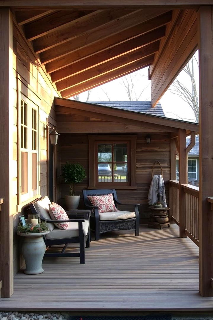 Rustic Wooden Warmth - 22 Shed Roof Porch Design Ideas