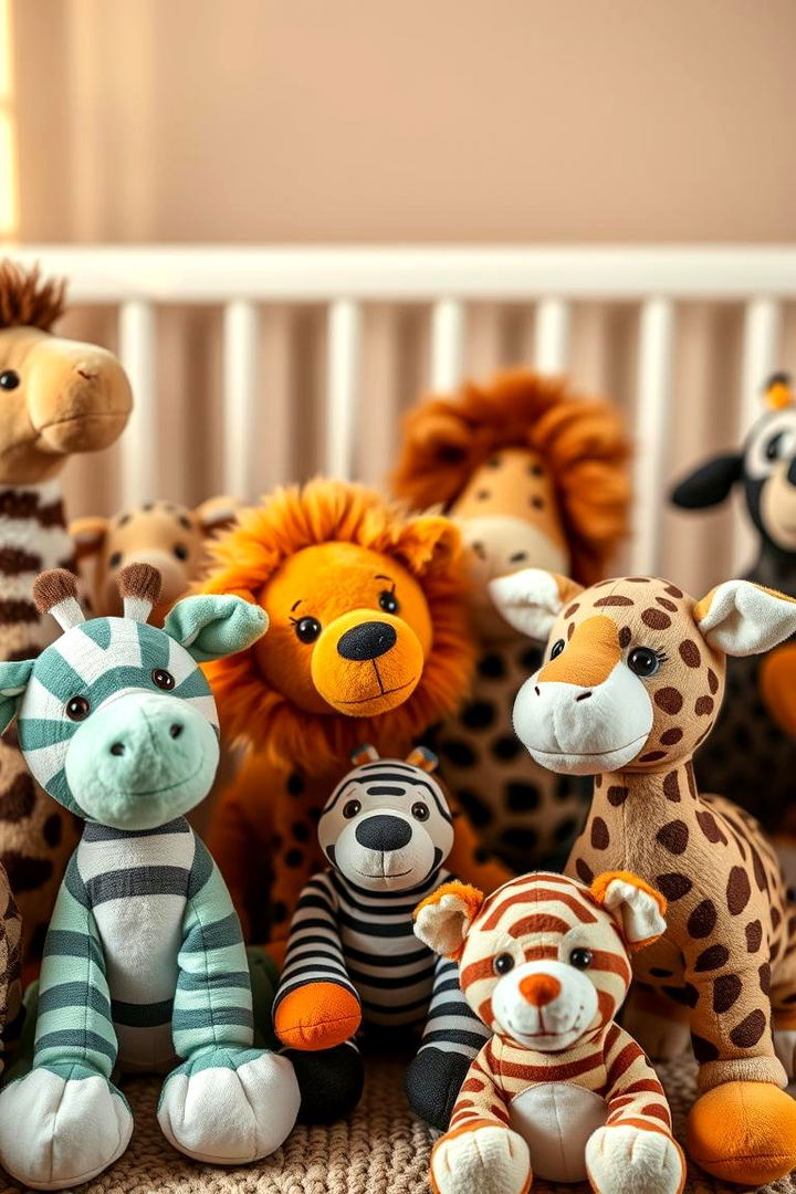 Safari Animal Plush Toys - 22 Safari Nursery Decor Ideas