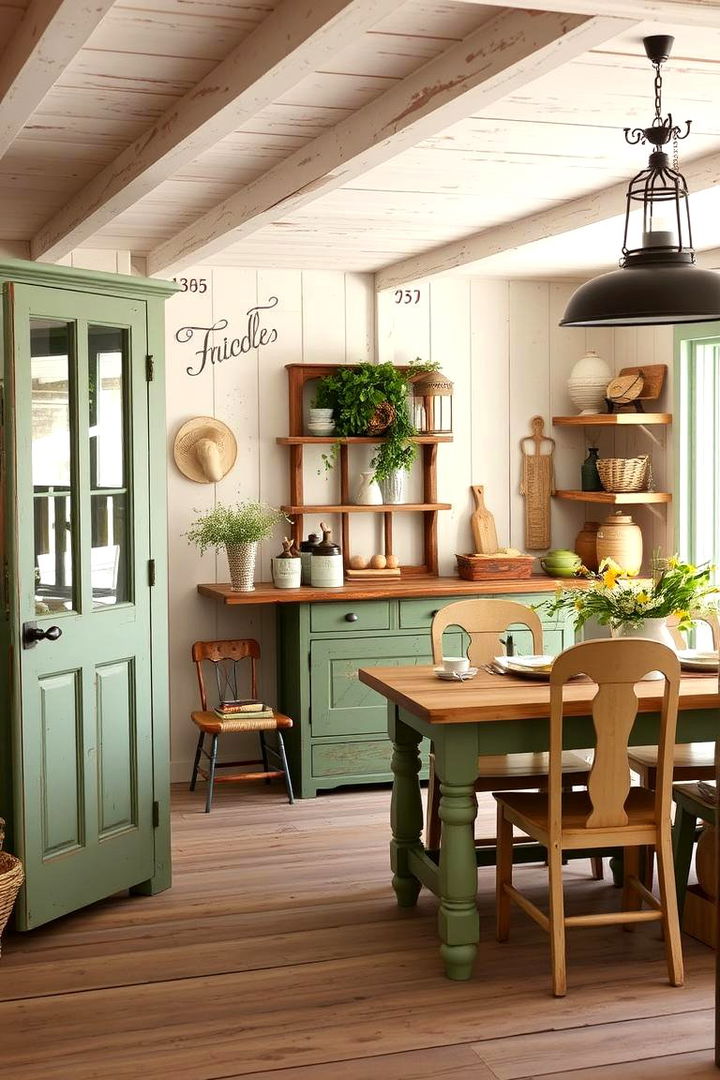 Sage Green Farmhouse Vibe with Country Elements - 22 Sage Green Decor Ideas