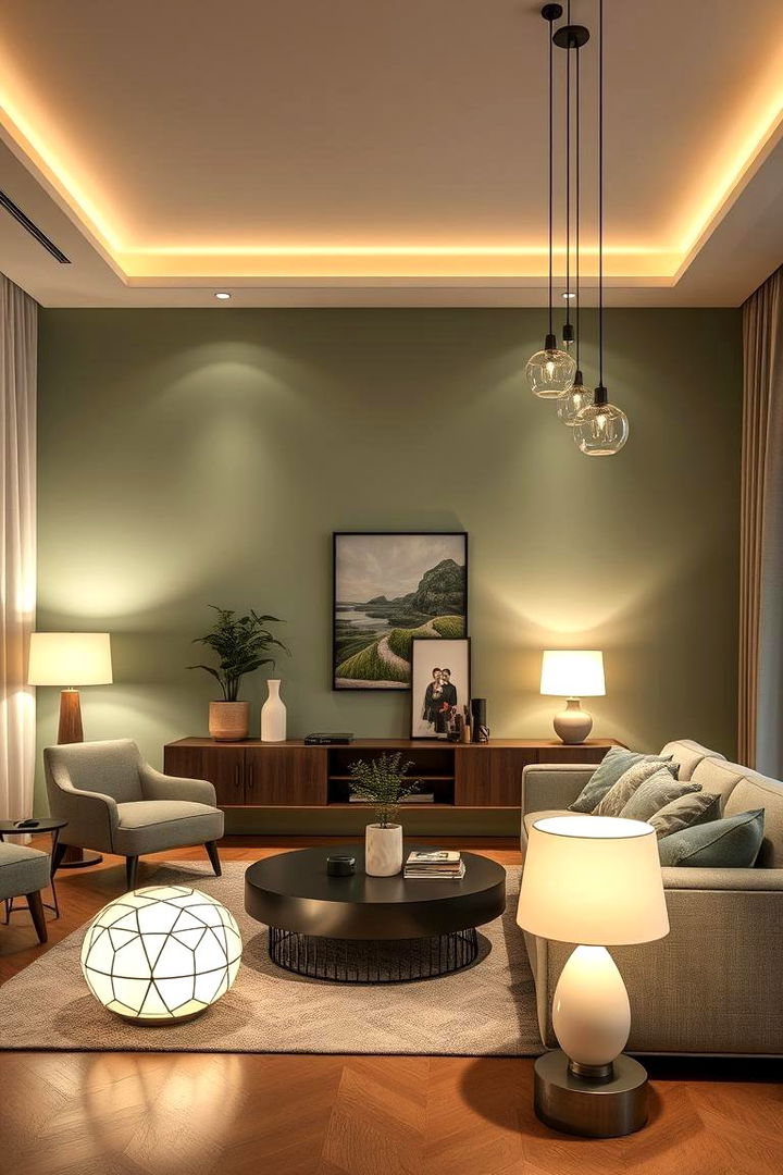 Sage Green Lighting Solutions - 22 Sage Green Living Room Ideas