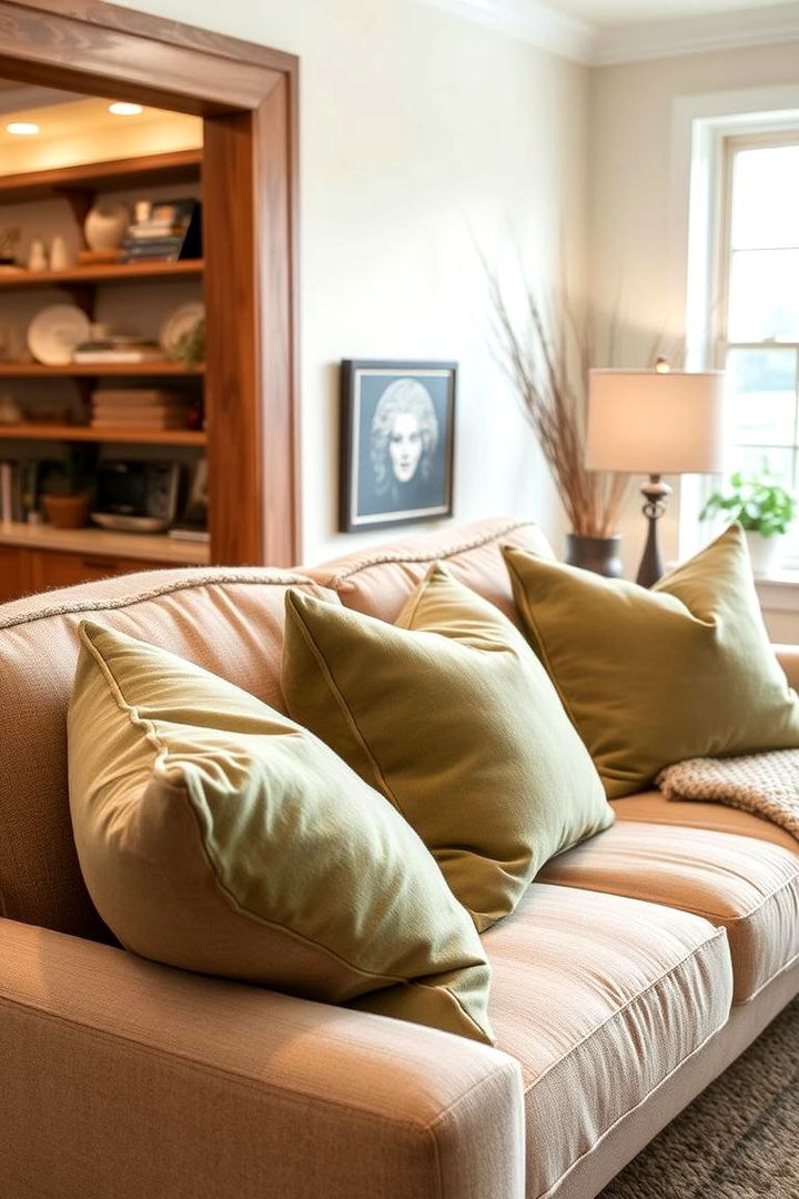 Sage Green Upholstered Cushions for Cozy Comfort - Sage Green Decor Ideas for Calming Home Accents